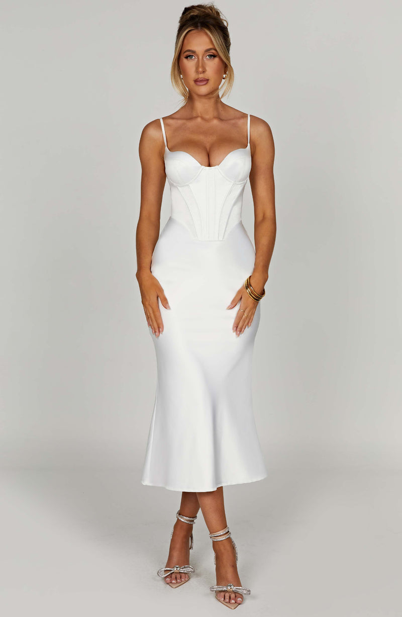 Farrah Midi Dress - Ivory Dress Babyboo Fashion Premium Exclusive Design