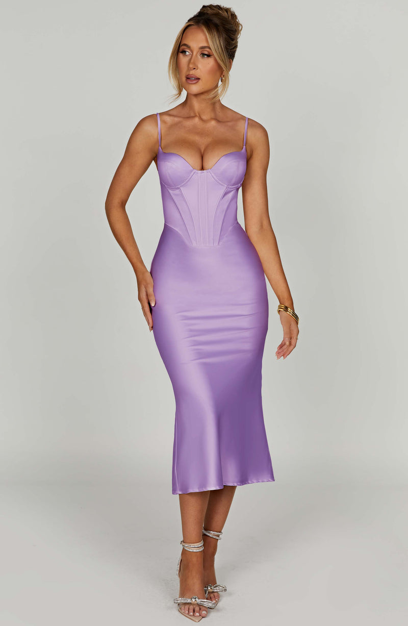 Farrah Midi Dress - Purple Dress Babyboo Fashion Premium Exclusive Design
