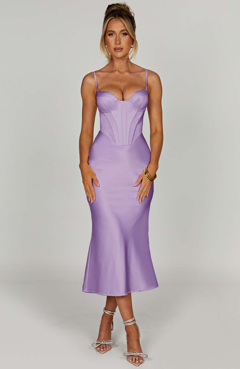 Farrah Midi Dress - Purple Dress XS Babyboo Fashion Premium Exclusive Design