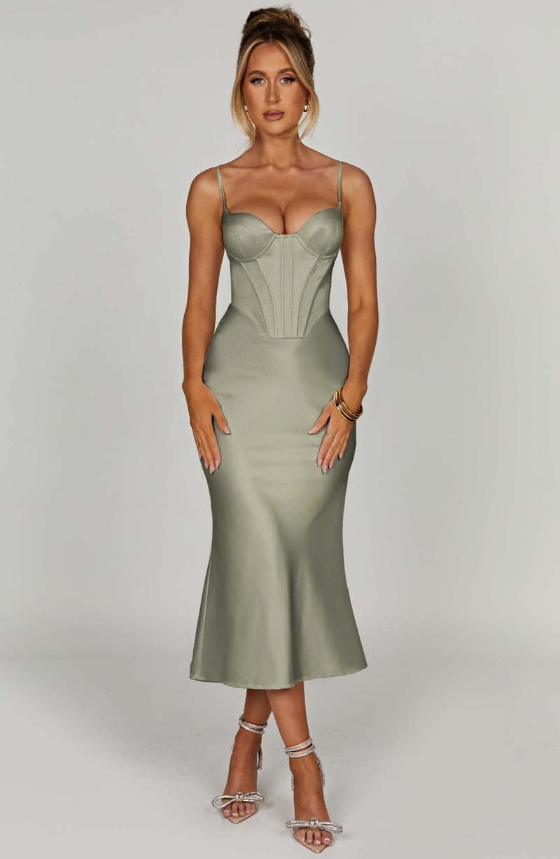 Farrah Midi Dress - Sage Dress XS Babyboo Fashion Premium Exclusive Design