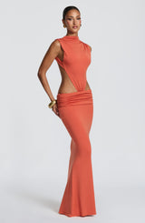 Fenella Maxi Dress - Burnt Orange Dress Babyboo Fashion Premium Exclusive Design