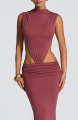 Fenella Maxi Dress - Rose Brown Dress Babyboo Fashion Premium Exclusive Design