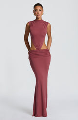 Fenella Maxi Dress - Rose Brown Dress XS Babyboo Fashion Premium Exclusive Design