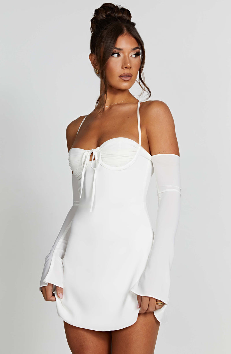 Fiona Mini Dress - Ivory Dress Babyboo Fashion Premium Exclusive Design