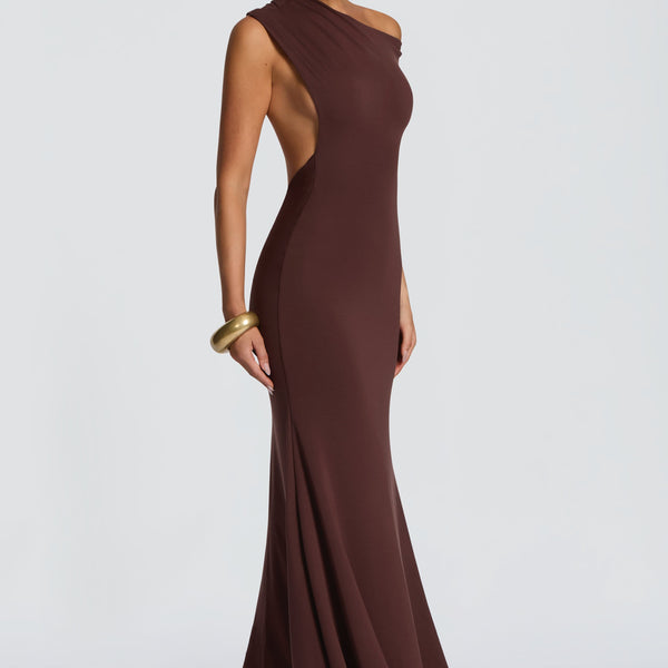 Buy Fiora Maxi Dress - Plum Brown