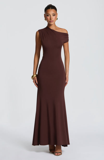 Buy Fiora Maxi Dress - Plum Brown