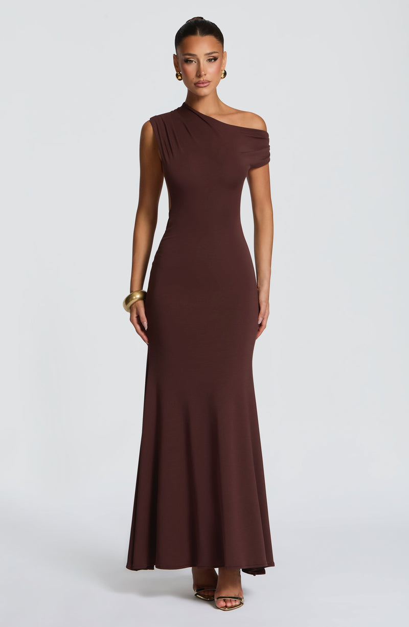 knee length dresses for ladies Buy Fiora Maxi Dress - Plum Brown