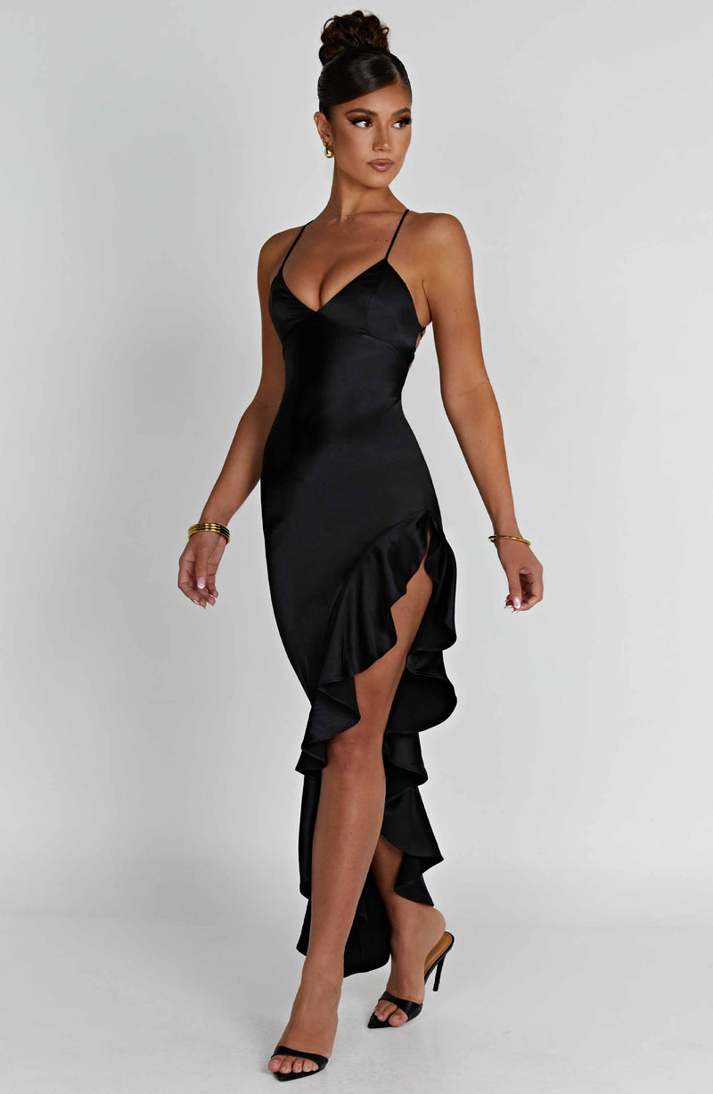 Flora Midi Dress - Black Dress Babyboo Fashion Premium Exclusive Design