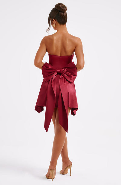 Freja Mini Dress - Burgundy Dress Babyboo Fashion Premium Exclusive Design