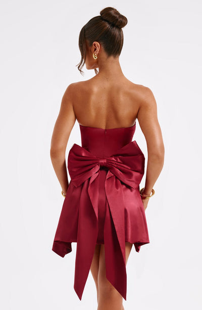 Freja Mini Dress - Burgundy Dress XS Babyboo Fashion Premium Exclusive Design