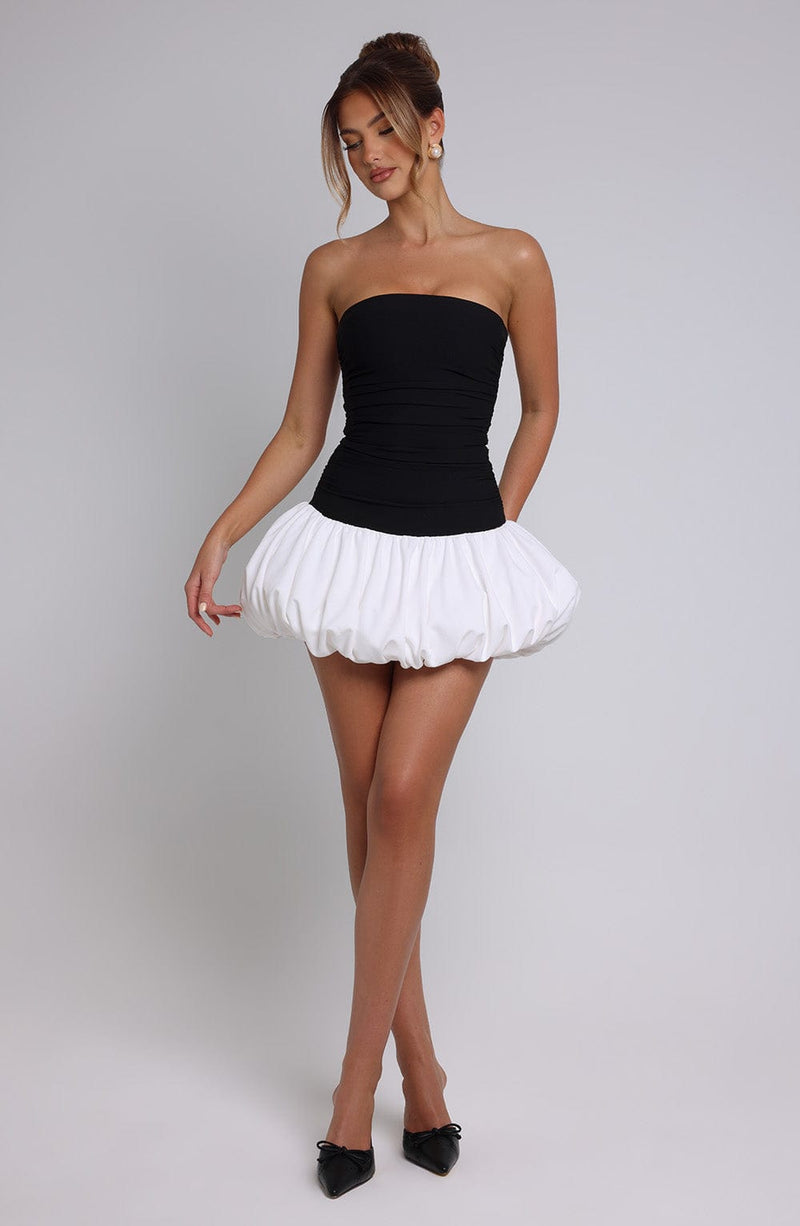 Gemma Mini Dress - Black/White Babyboo Fashion Gemma Mini Dress - Black/White Babyboo Fashion
