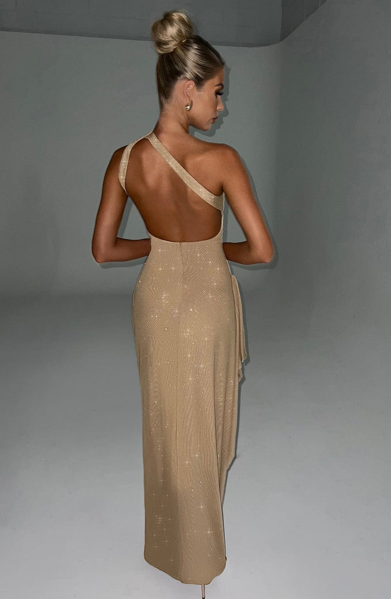 Genevieve Maxi Dress - Gold Sparkle Dress Babyboo Fashion Premium Exclusive Design