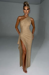 Genevieve Maxi Dress - Gold Sparkle Dress Babyboo Fashion Premium Exclusive Design
