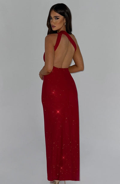 Genevieve Maxi Dress - Red Sparkle Dress Babyboo Fashion Premium Exclusive Design