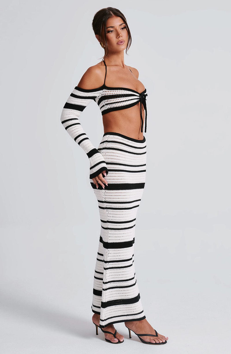 Georgia Maxi Skirt - Black/White Skirt Babyboo Fashion Premium Exclusive Design