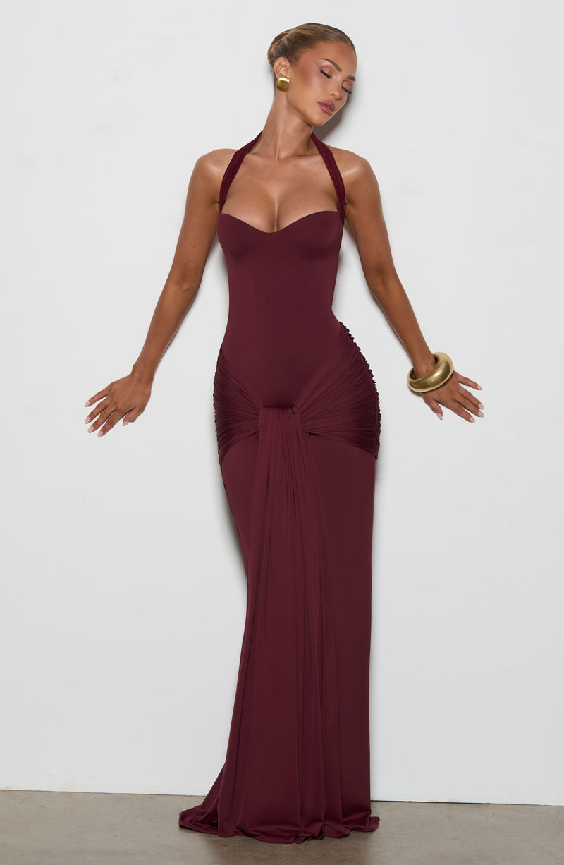 cherry maxi dress Gia Comfortable cotton dresses for tropical weather Luxury Satin Colors:Light Blue Make a statement this Getting Closer to you