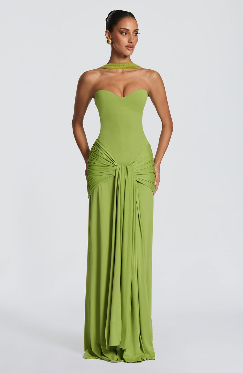 Babyboo Gia Maxi Dress in Olive Size S