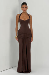 Gia Maxi Dress - Plum Brown Dress Babyboo Fashion Premium Exclusive Design