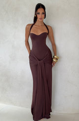 Gia Maxi Dress - Plum Brown Dress Babyboo Fashion Premium Exclusive Design