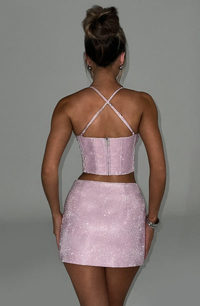 Glacia Mini Skirt - Pink Sparkle Skirt Babyboo Fashion Premium Exclusive Design