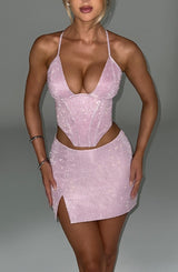 Glacia Mini Skirt - Pink Sparkle Skirt XS Babyboo Fashion Premium Exclusive Design