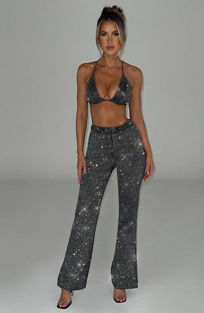 Glacia Pant - Grey Sparkle Pants Babyboo Fashion Premium Exclusive Design