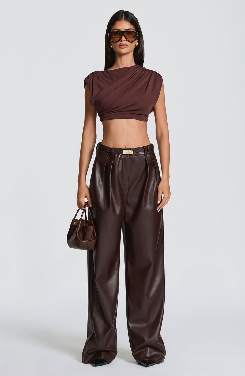 Glenda Pants - Plum Brown Pants Babyboo Fashion Premium Exclusive Design