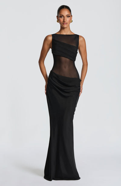 buy black dress Babyboo Gracelyn Maxi in Size XL length pencil skirt creates A-Line long sleeves Tulle top rated Size:3x 22