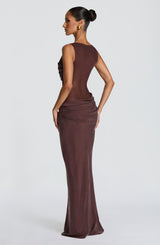 Gracelyn Maxi Dress - Plum Brown Dress Babyboo Fashion Premium Exclusive Design