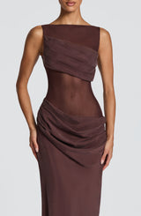 Gracelyn Maxi Dress - Plum Brown Dress Babyboo Fashion Premium Exclusive Design