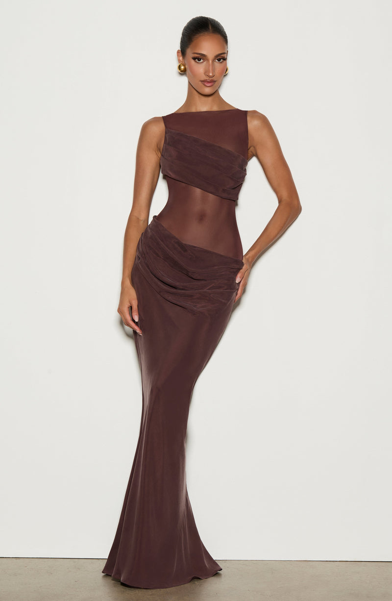 Gracelyn Maxi Dress - Plum Brown Gracelyn Maxi Dress - Plum Brown
