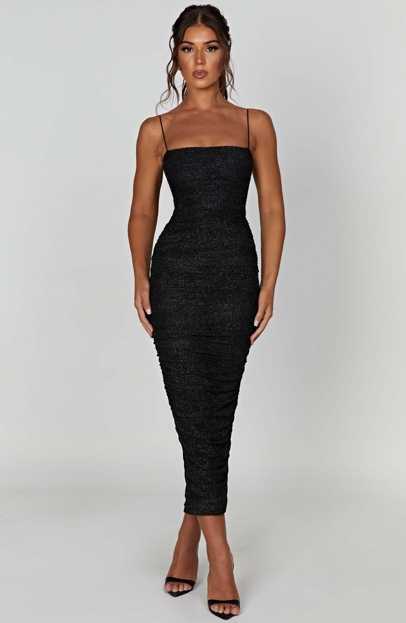 Gracie Maxi Dress - Black Sparkle Dress Babyboo Fashion Premium Exclusive Design