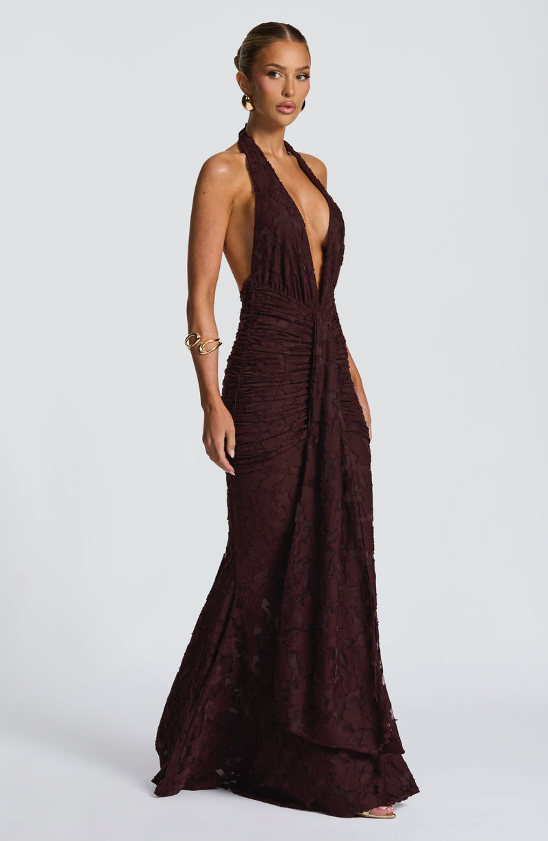 Guinevere Maxi Dress - Plum Brown Babyboo Fashion Guinevere Maxi Dress - Plum Brown Babyboo Fashion