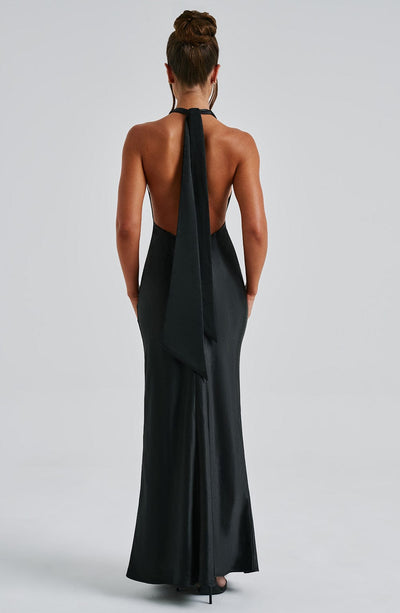 black halo sleeveless halter maxi dress Halo Maxi Dress