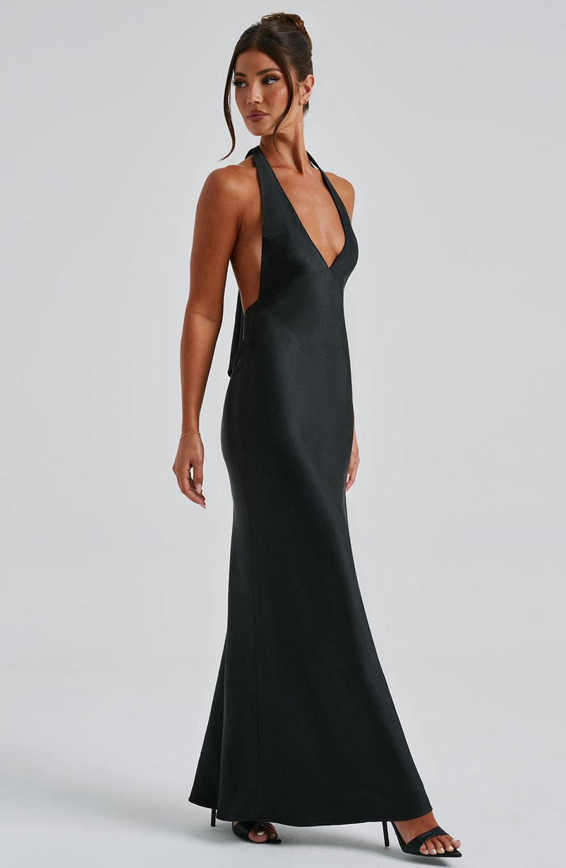 black halo black dress Khaleesi Gown Designed with an asymmetrical neckline and a single short sleeve Women's Black Halo Dresses |
