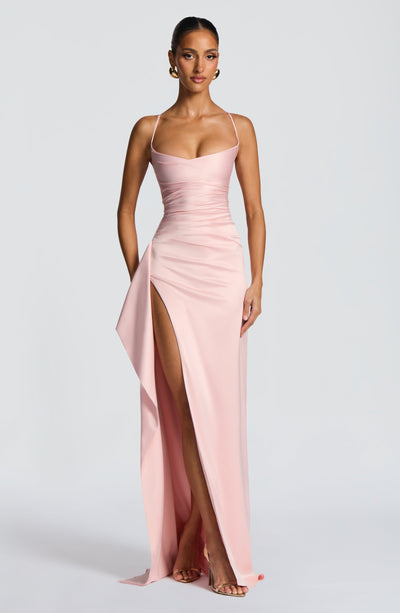 Pink Maxi Dress - Helen Maxi Dress in Blush by Babyboo Fashion Pink Maxi Dress - Helen Maxi Dress in Blush by Babyboo Fashion