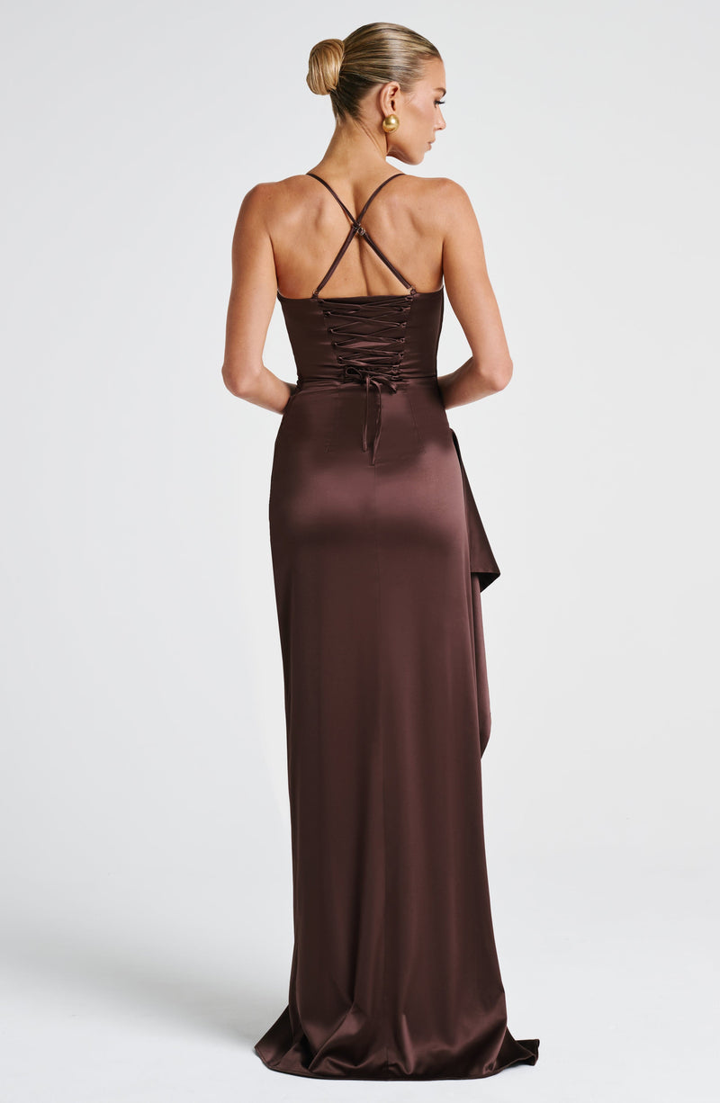 Helen Maxi Dress | Plum Brown | Babyboo Fashion Helen Maxi Dress | Plum Brown | Babyboo Fashion