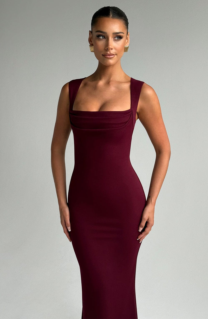 Helena Maxi Dress - Cherry Lacquer | Babyboo Fashion Helena Maxi Dress - Cherry Lacquer | Babyboo Fashion
