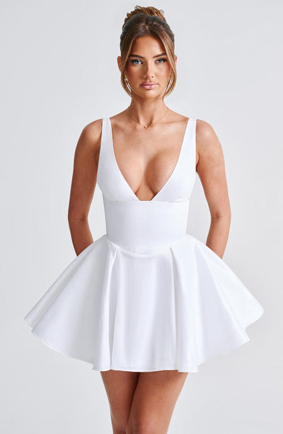 imani mini dress 'Imani' Honeyflower Print Pleated Cotton Mini Dress