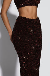 Inaya Maxi Skirt - Plum Brown Skirt Babyboo Fashion Premium Exclusive Design