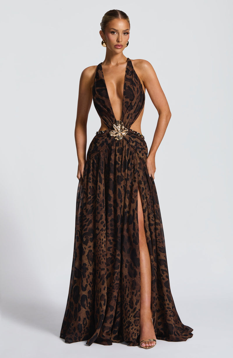 Leopard Maxi Dress - Indianna Maxi Dress by Babyboo Fashion Leopard Maxi Dress - Indianna Maxi Dress by Babyboo Fashion
