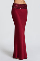 Ira Maxi Skirt - Burgundy Skirt Babyboo Fashion Premium Exclusive Design