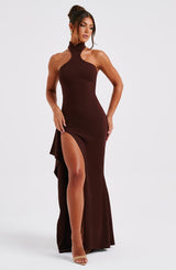 Isadora Maxi Dress - Chocolate Dress XS Babyboo Fashion Premium Exclusive Design