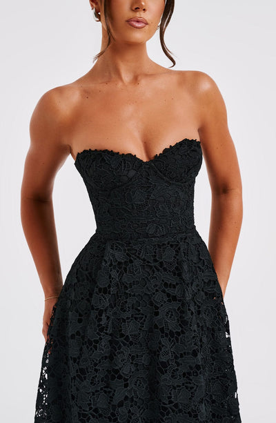 Ishani Midi Dress - Black Dress Babyboo Fashion Premium Exclusive Design