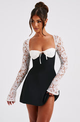 Jacinta Mini Dress - Black/White Dress Babyboo Fashion Premium Exclusive Design
