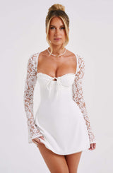 Jacinta Mini Dress - Ivory Dress Babyboo Fashion Premium Exclusive Design