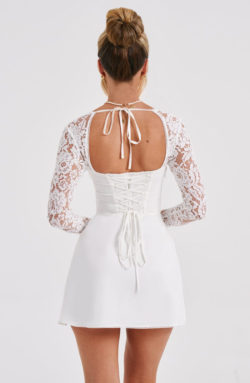 Jacinta Mini Dress - Ivory Babyboo Fashion Jacinta Mini Dress - Ivory Babyboo Fashion