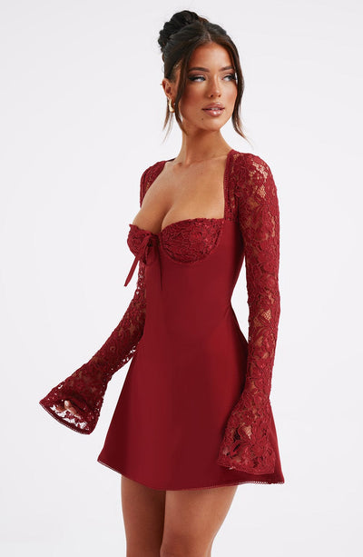 Jacinta Mini Dress - Red Babyboo Fashion Jacinta Mini Dress - Red Babyboo Fashion