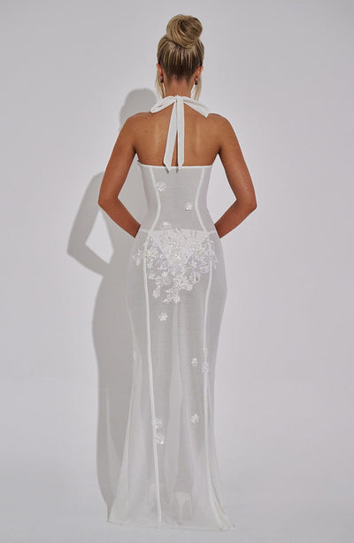 jacqueline maxi dress If your birthday is near your besties, wear matching dresses and have a birthday photoshoot together , , Wearing the Jacqueline Maxi Dresses in ivory and black from @babyboofashion , , , ,