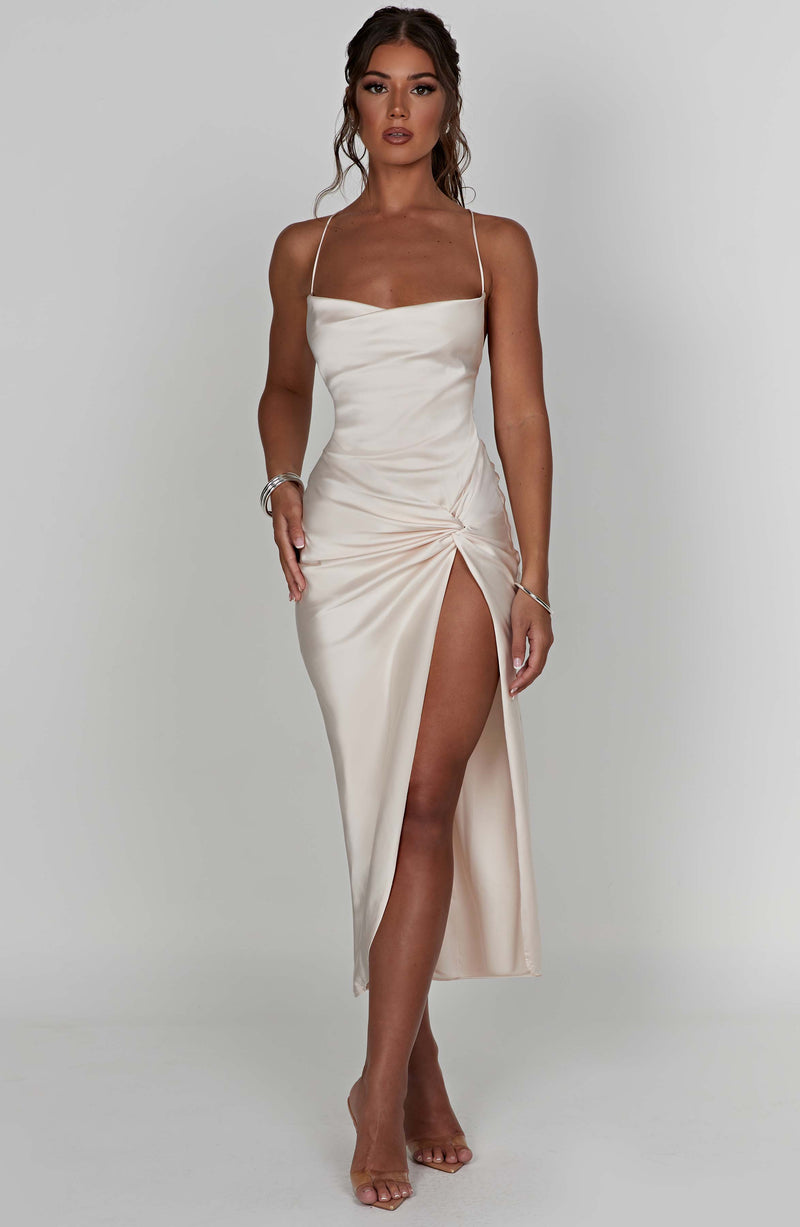 Jaida Midi Dress - Ivory Dress Babyboo Fashion Premium Exclusive Design